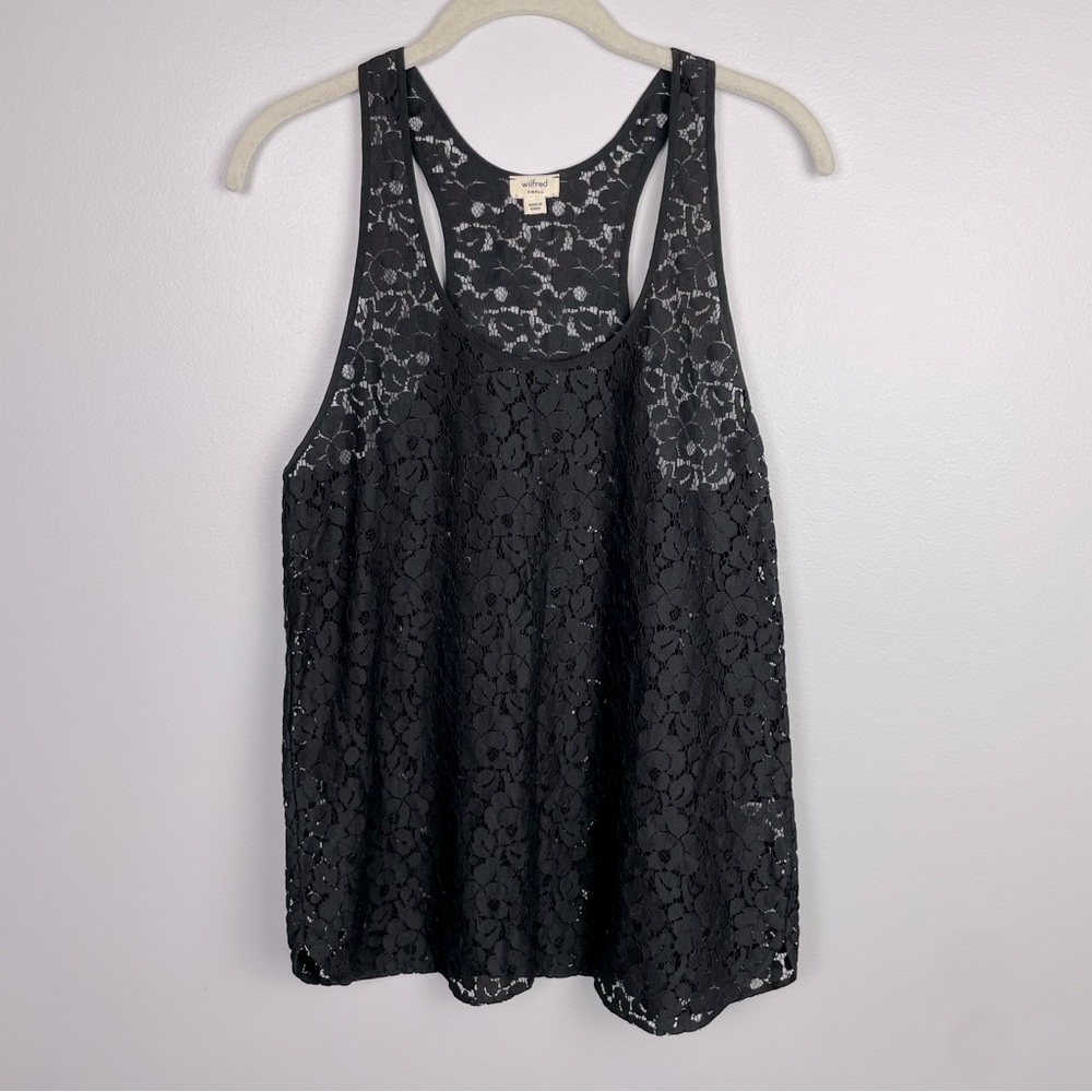 Wilfred Black Lace‎ Floral Tank Top